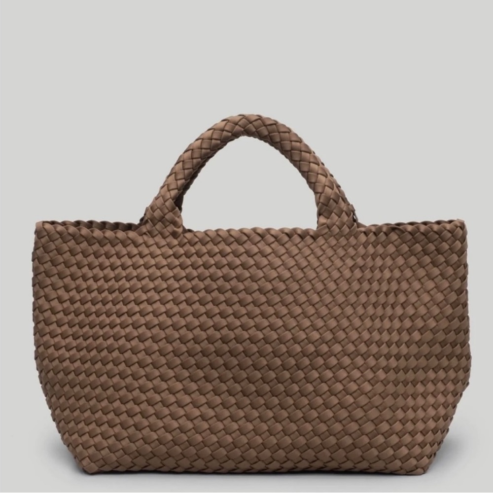 NAGHEDI St. Barth’s Medium Neoprene Woven Tote in Mink